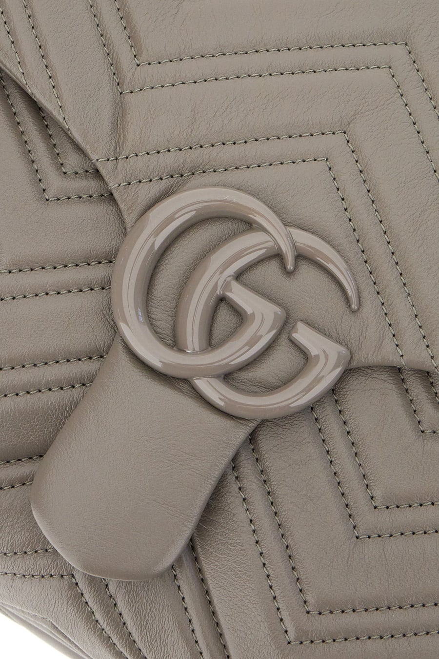 Gucci Borsa a spalla in nappa grigia, view 4