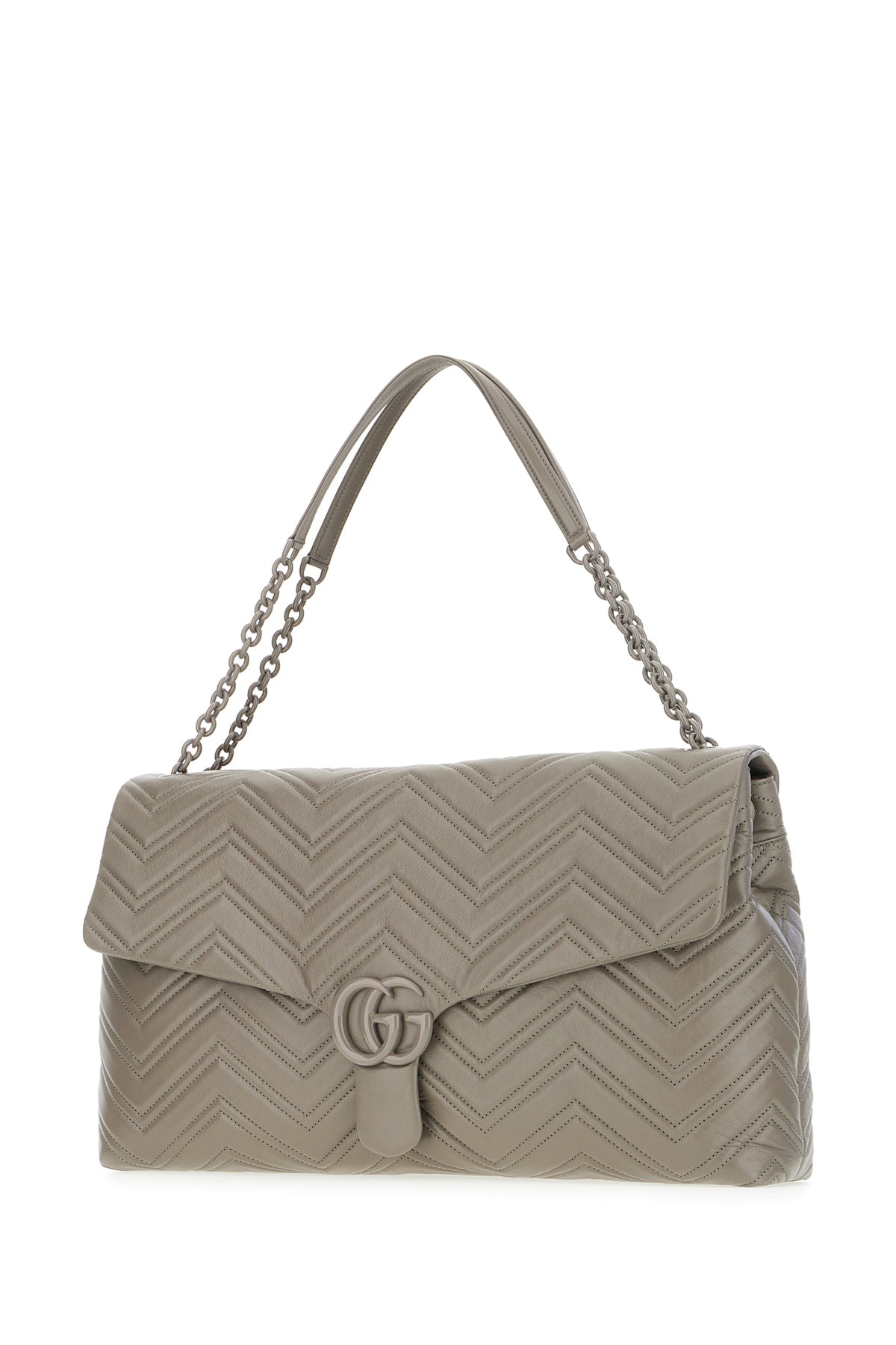 Gucci Borsa a spalla in nappa grigia, view 2