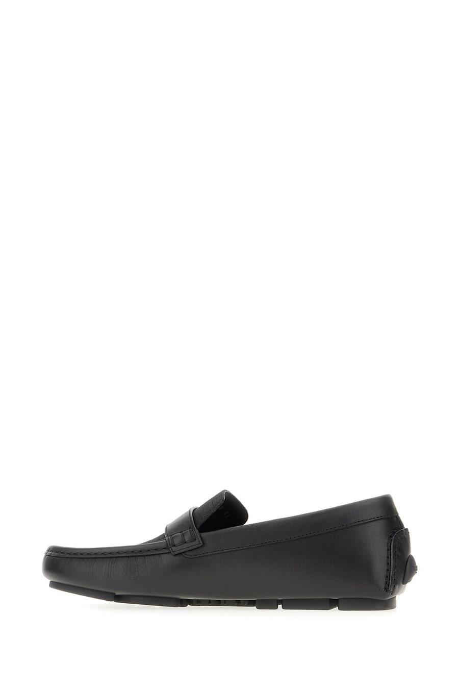 Fendi Mocassini Driver nero in pelle e tessuto, view 3