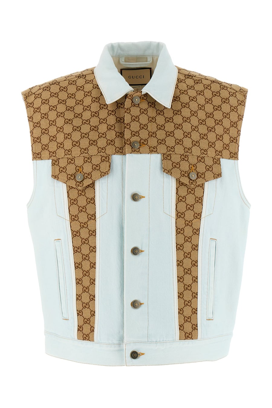 Gucci Giubbino smanicato in denim
