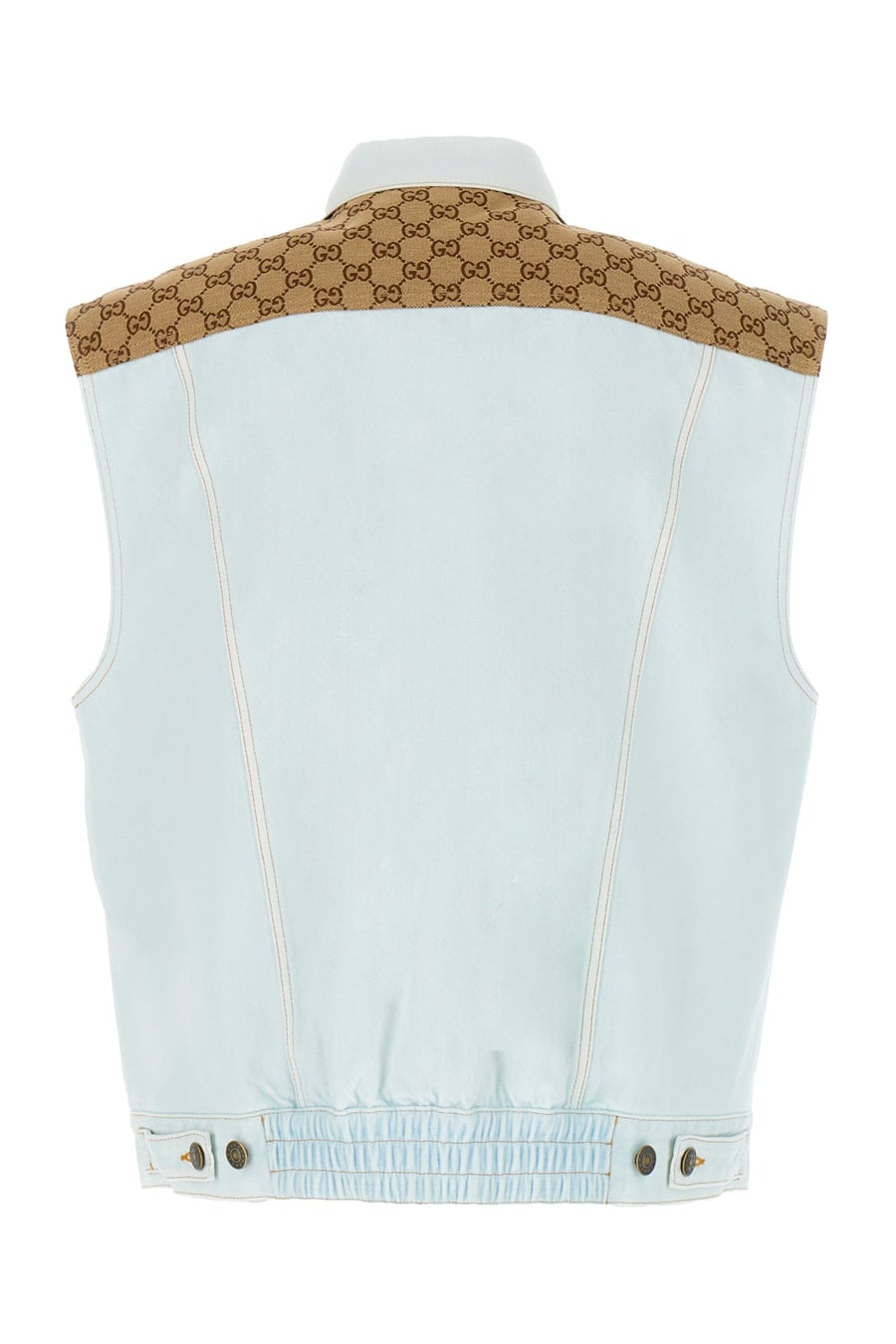 Gucci Giubbino smanicato in denim, view 2