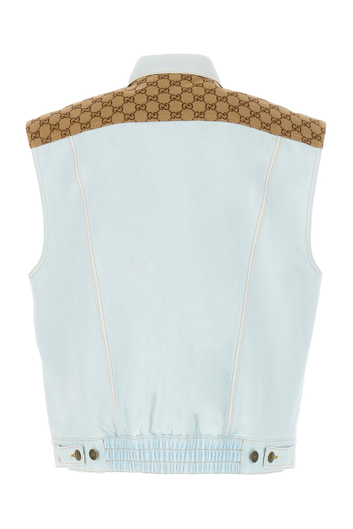 Gucci Giubbino smanicato in denim, view 2