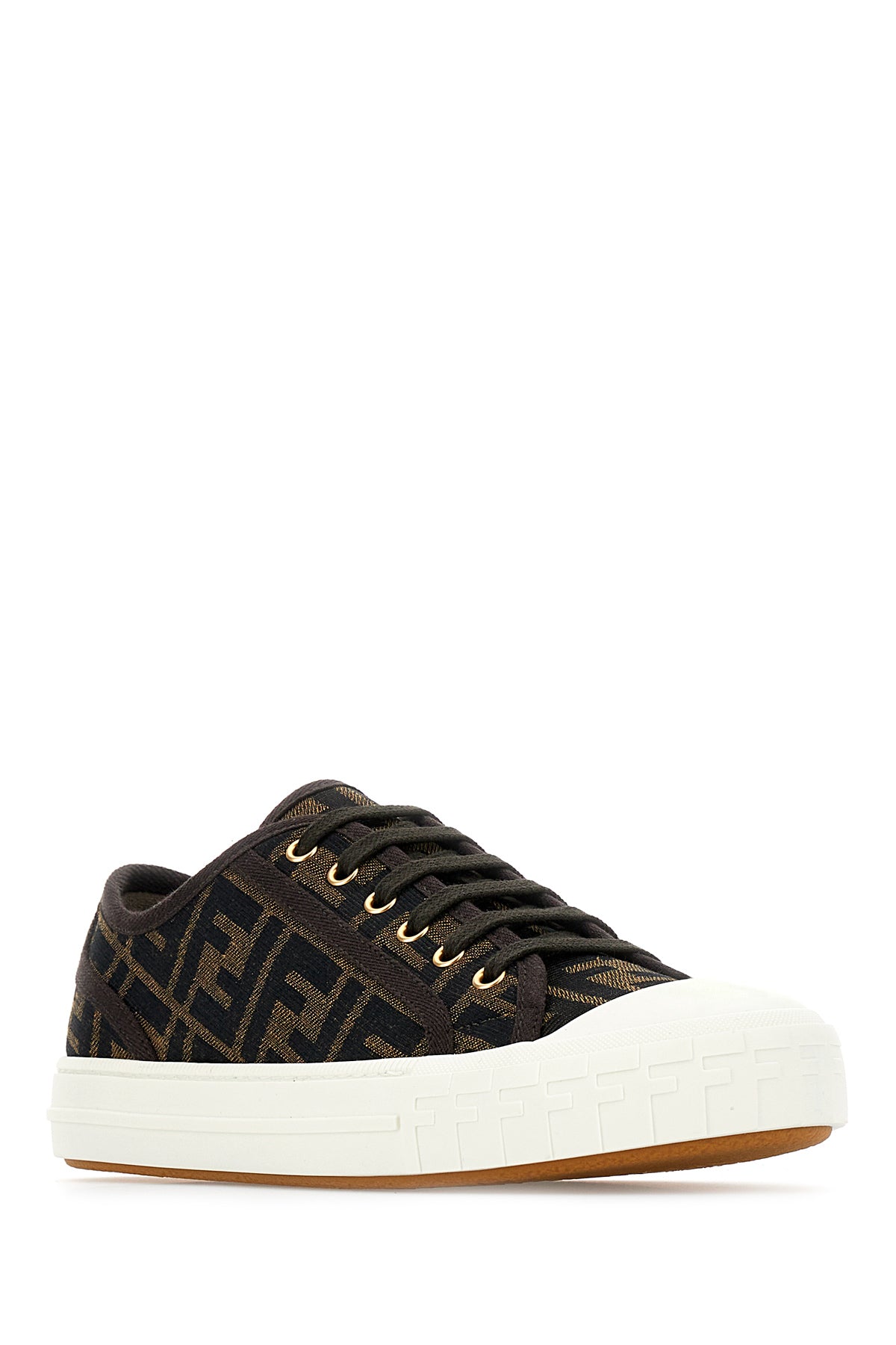 Fendi Sneakers Domino in misto nylon ricamato, view 2