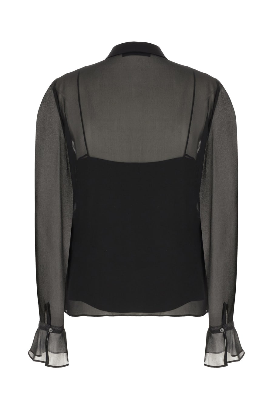Gucci Camicia in georgette nero, view 2
