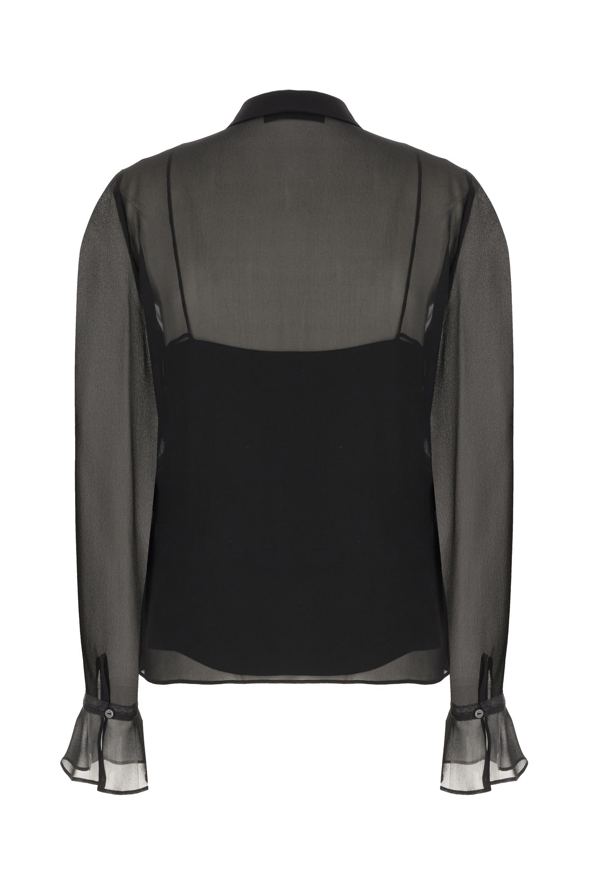 Gucci Camicia in georgette nero, view 2