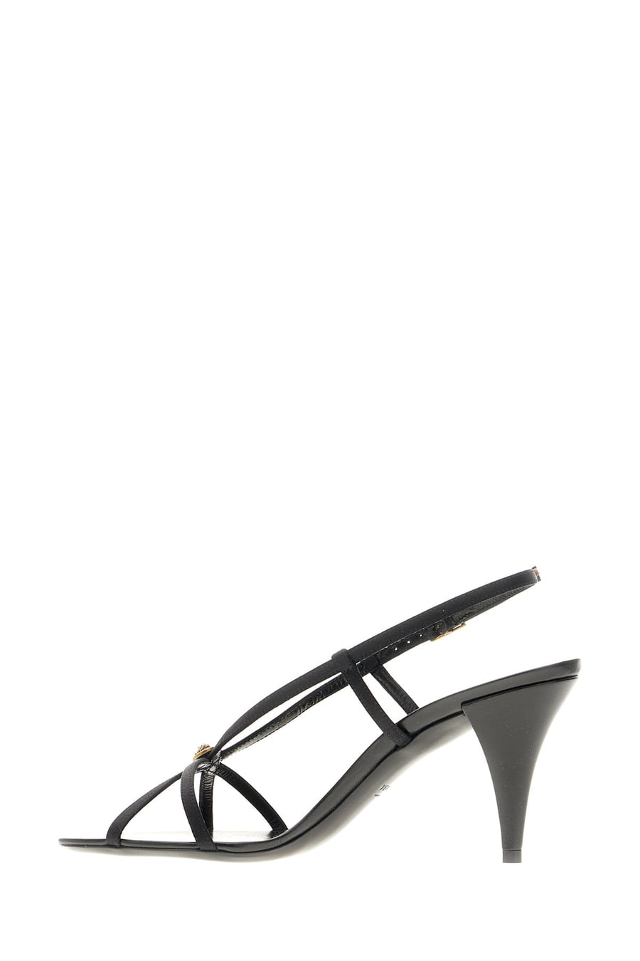 Versace Sandali in raso nero, view 3