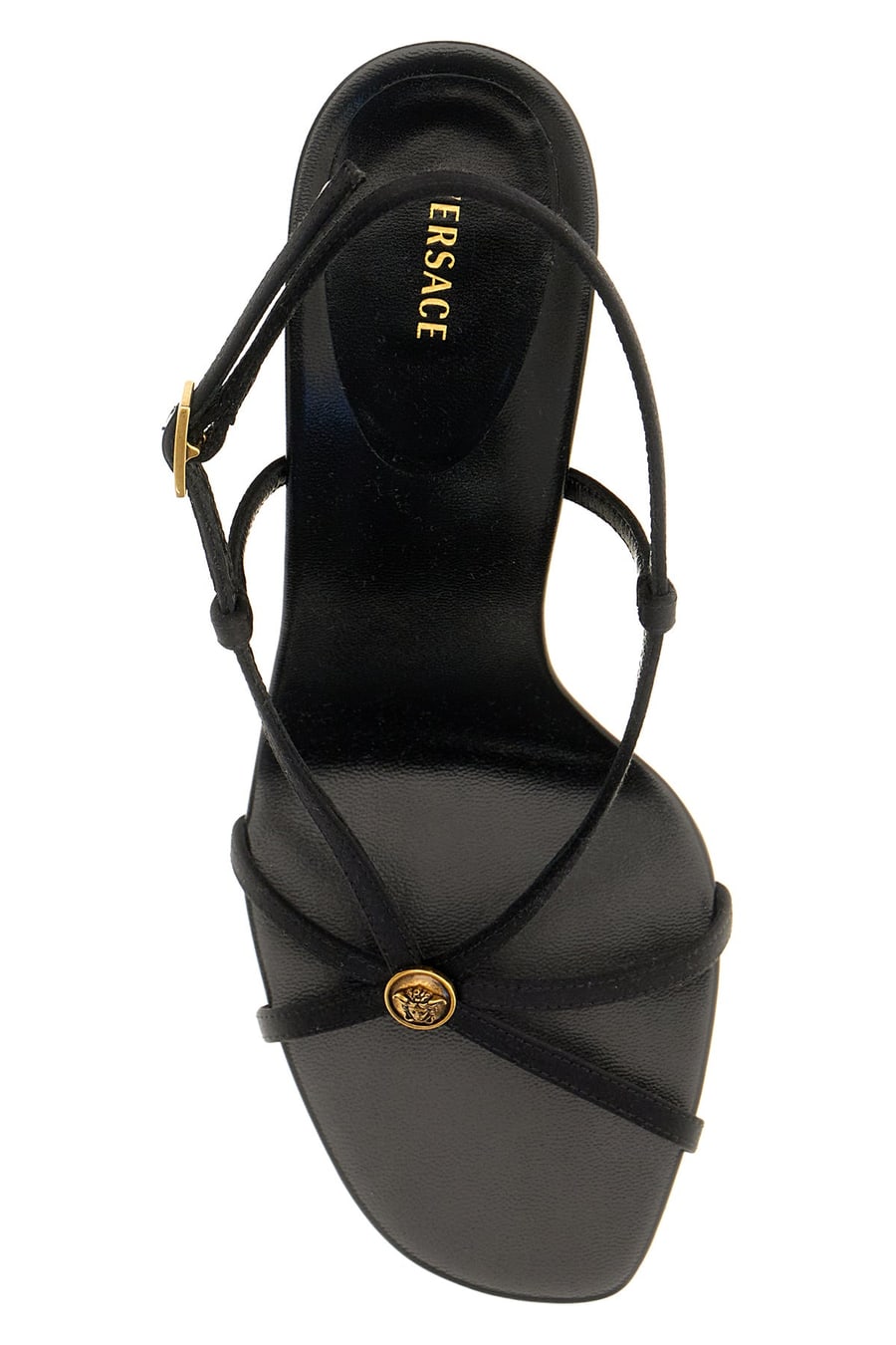 Versace Sandali in raso nero, view 4