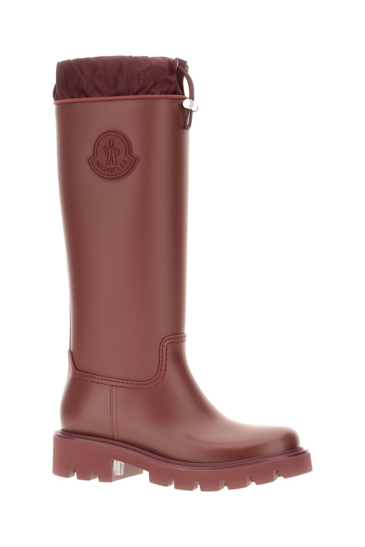 Moncler Stivali Kickstream High in gomma bordeaux, view 2