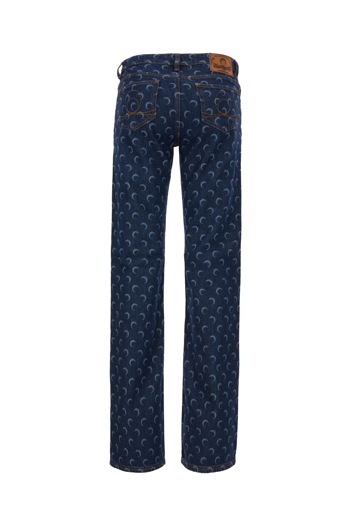 MARINE SERRE Jeans in denim stampato, view 2