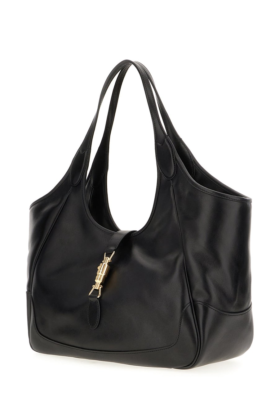 Gucci Borsa shopping Mercato grande in pelle nera, view 2