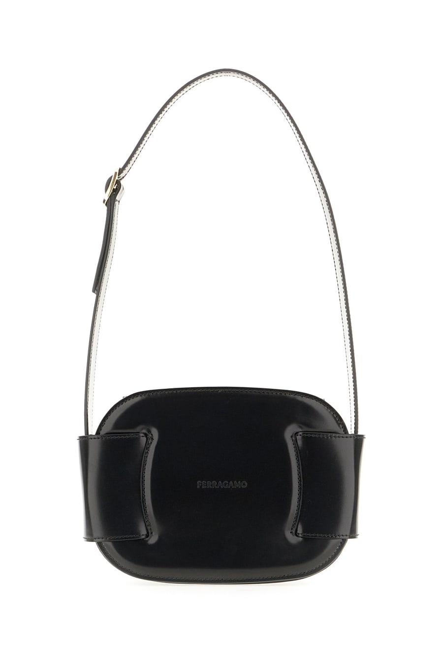 Ferragamo Borsa a spalla in pelle nera