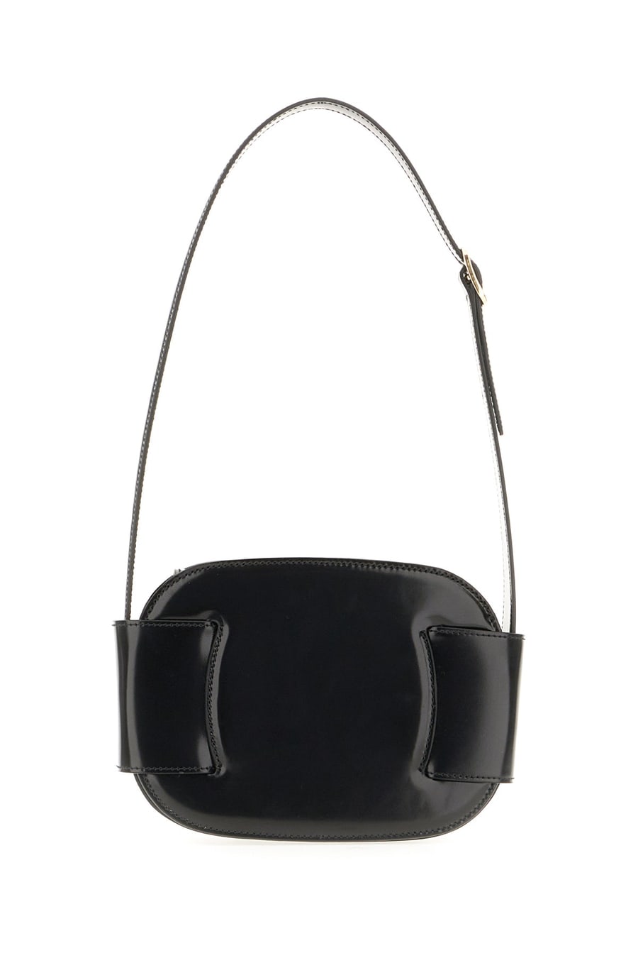 Ferragamo Borsa a spalla in pelle nera, view 3