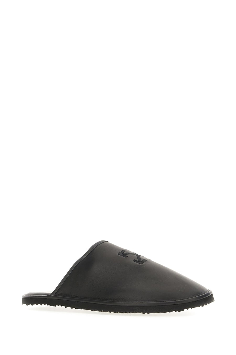 Off-White Slippers in pelle nera, view 2