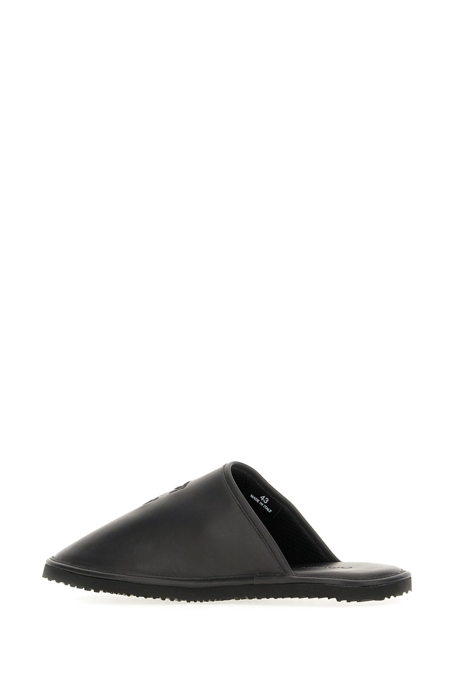 Off-White Slippers in pelle nera, view 3