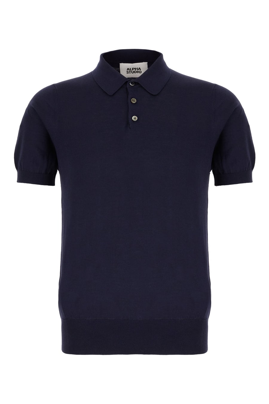 ALPHA STUDIO Polo in misto cotone blu notte