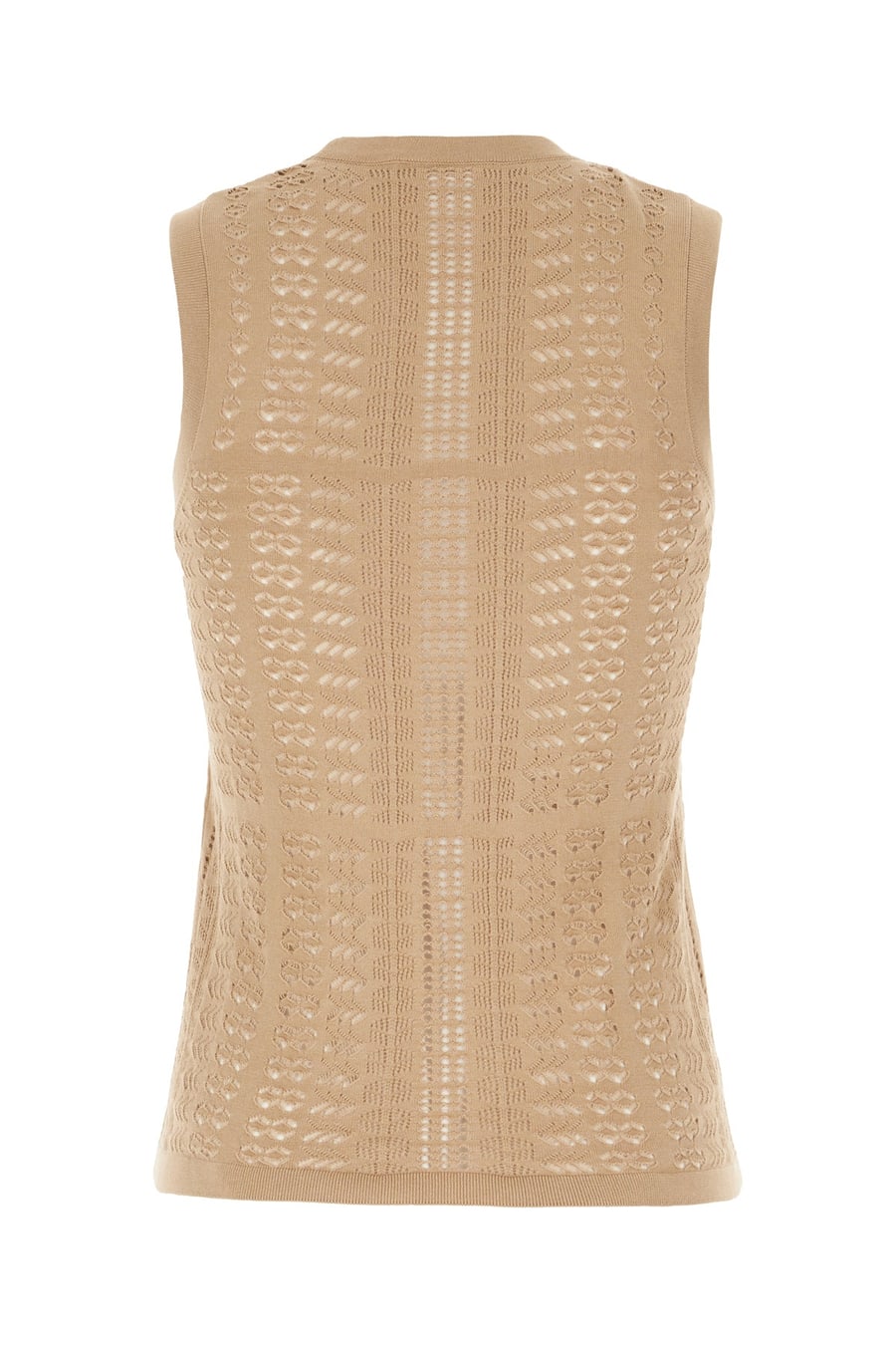 MALO Top in cotone biscotto, view 2
