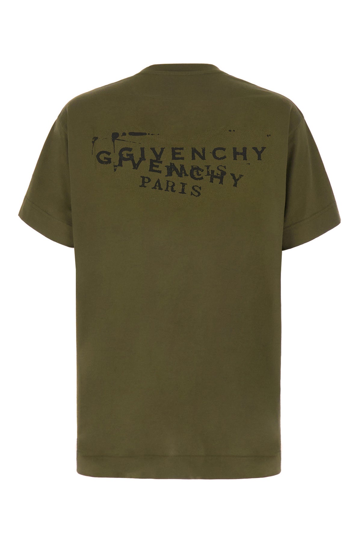 Givenchy T-shirt in cotone verde militare, view 2