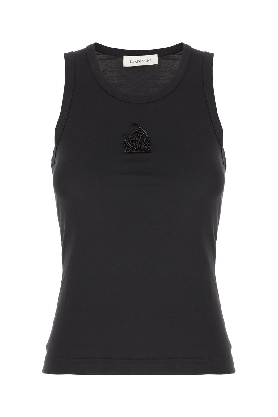 LANVIN Top in cotone nero