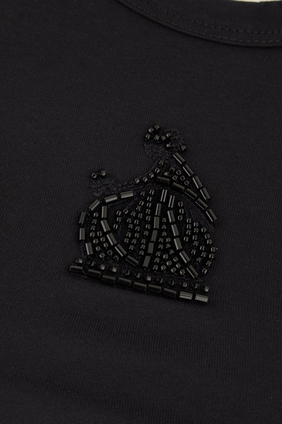 LANVIN Top in cotone nero, view 3