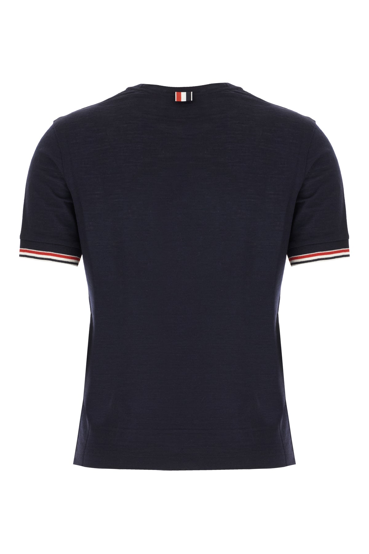 Thom Browne T-shirt in misto lana blu navy, view 2