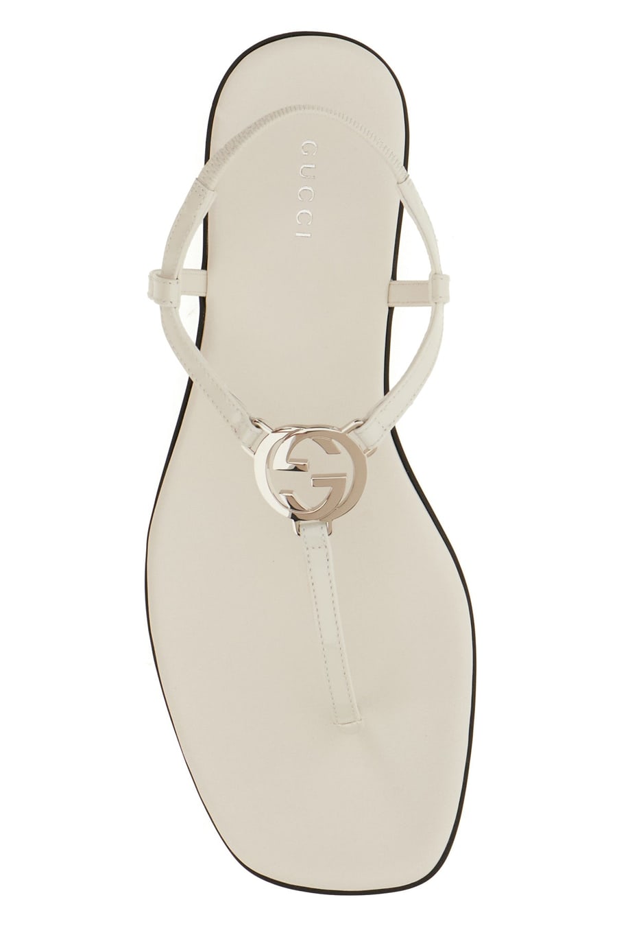 Gucci Sandali in pelle bianca, view 4