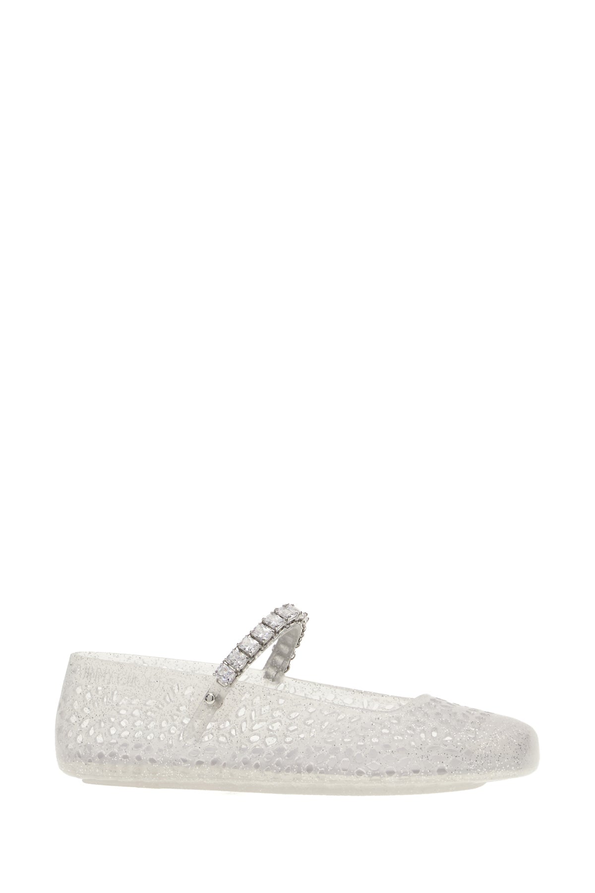 Jimmy Choo Ballerine Jelly in gomma bianca, view 2