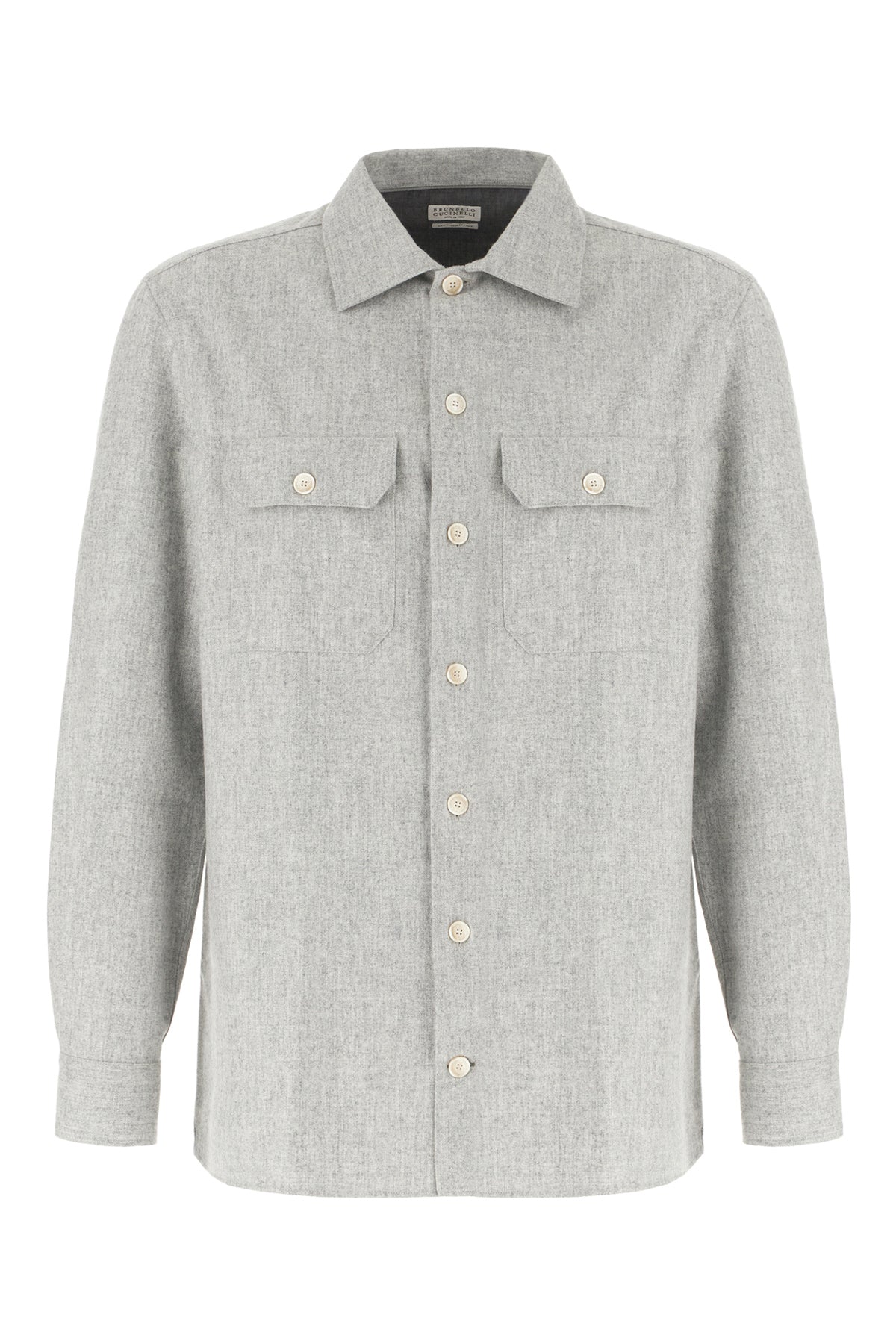 Brunello Cucinelli Camicia in lana grigia