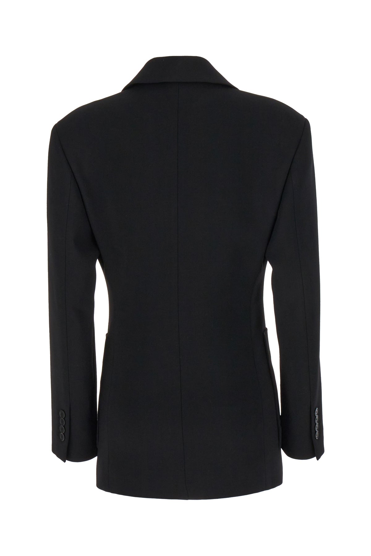 LANVIN Giacca in misto lana stretch nera, view 2