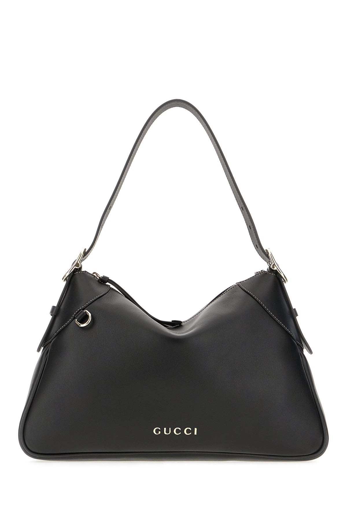 Gucci Borsa a spalla GG Emblem in pelle nera