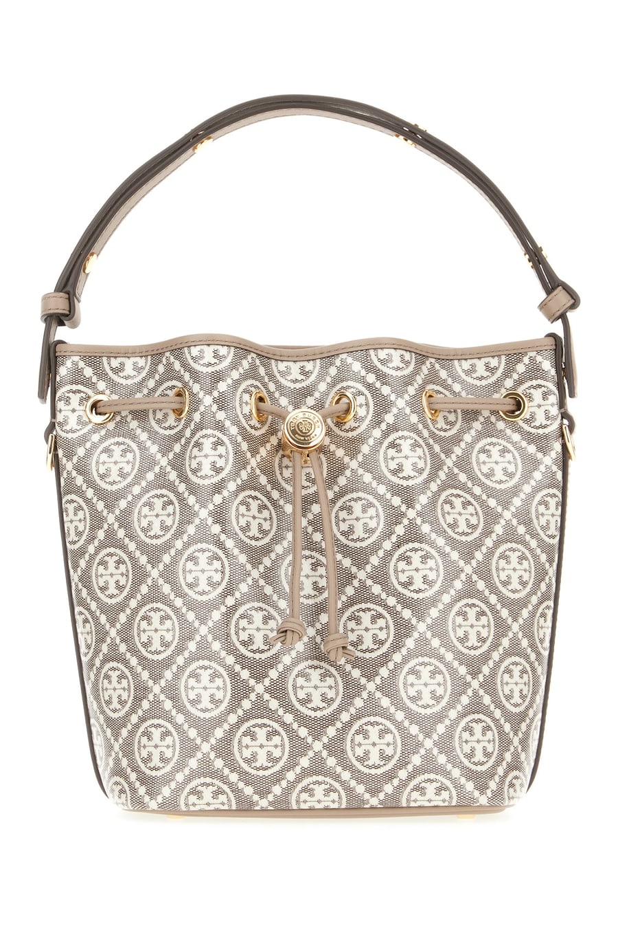Tory Burch Borsa a secchiello T-Monogram in tela stampata