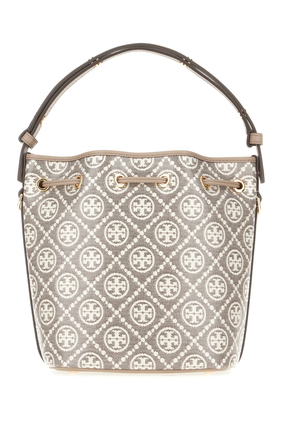 Tory Burch Borsa a secchiello T-Monogram in tela stampata, view 3