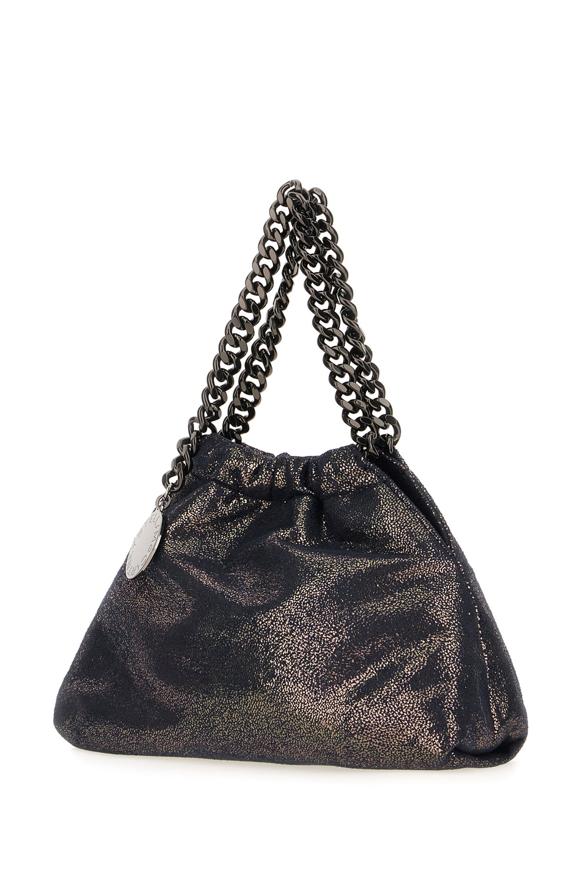 Stella McCartney Borsa a mano Falabella mini in shaggy deer blu notte, view 2