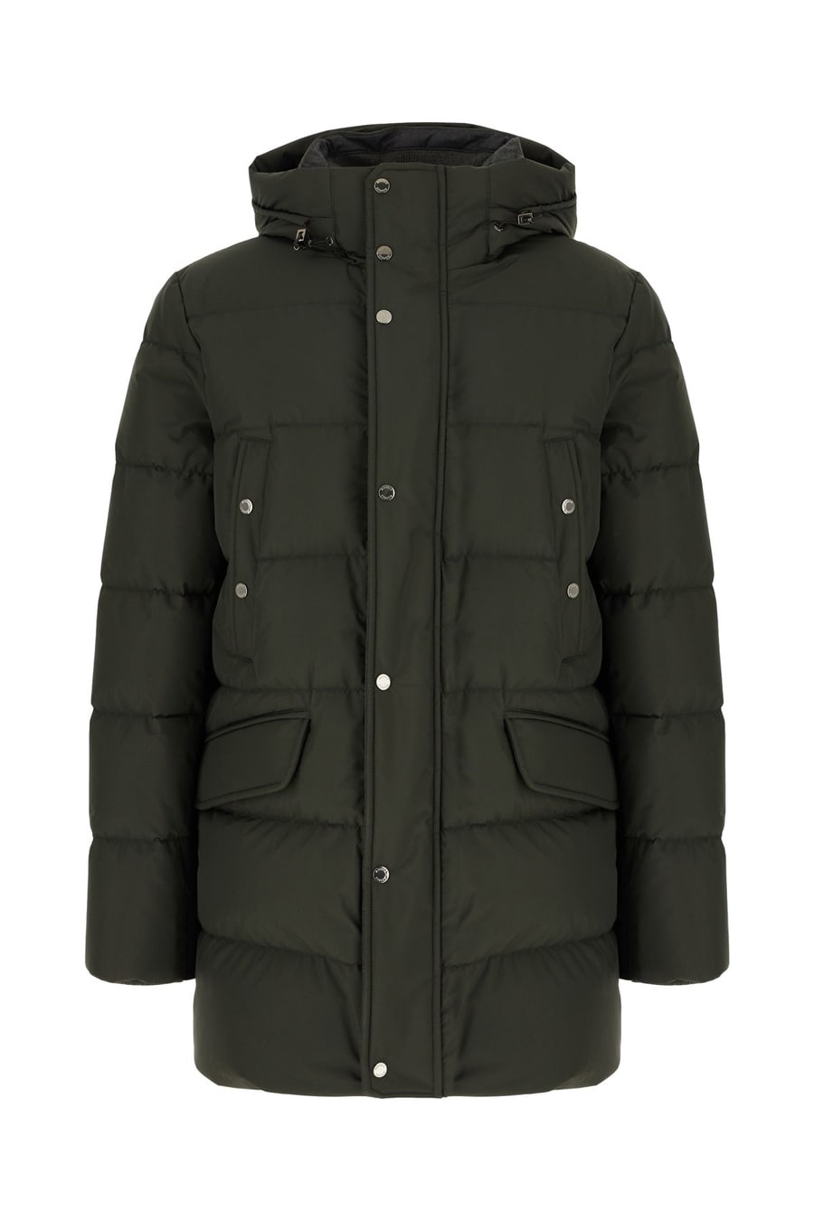 MOORER Piumino in poliestere verde scuro