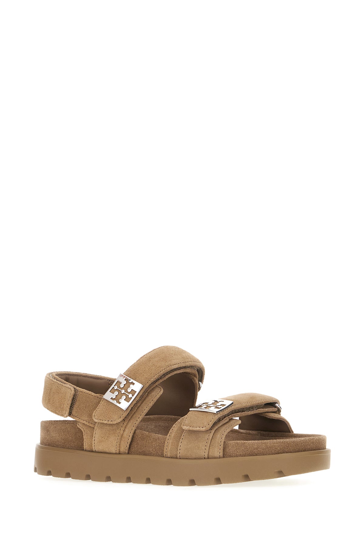 Tory Burch Sandali Mellow in pelle scamosciata cappuccino, view 2