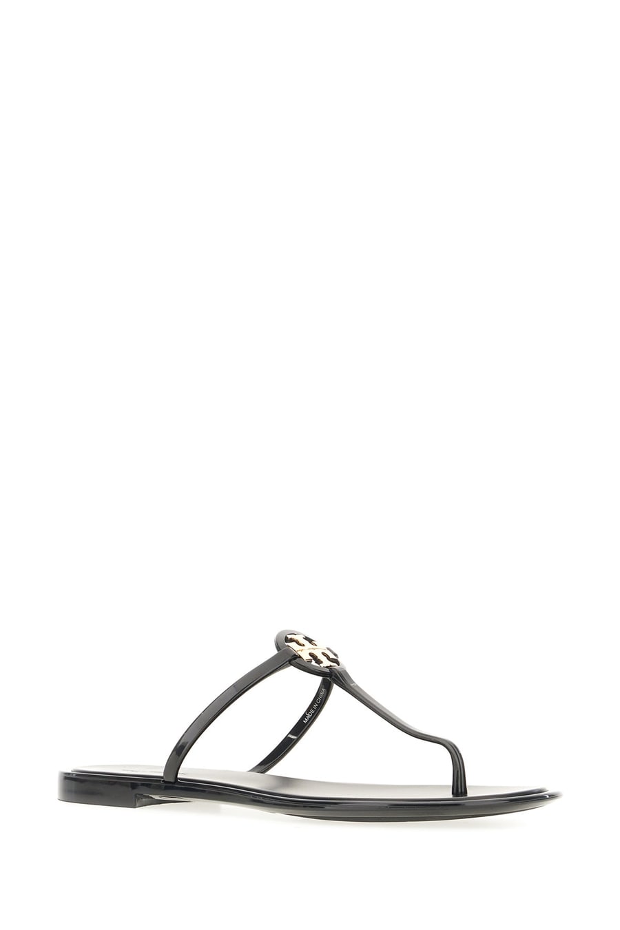 Tory Burch Slippers infradito Mini Miller in gomma nera, view 2