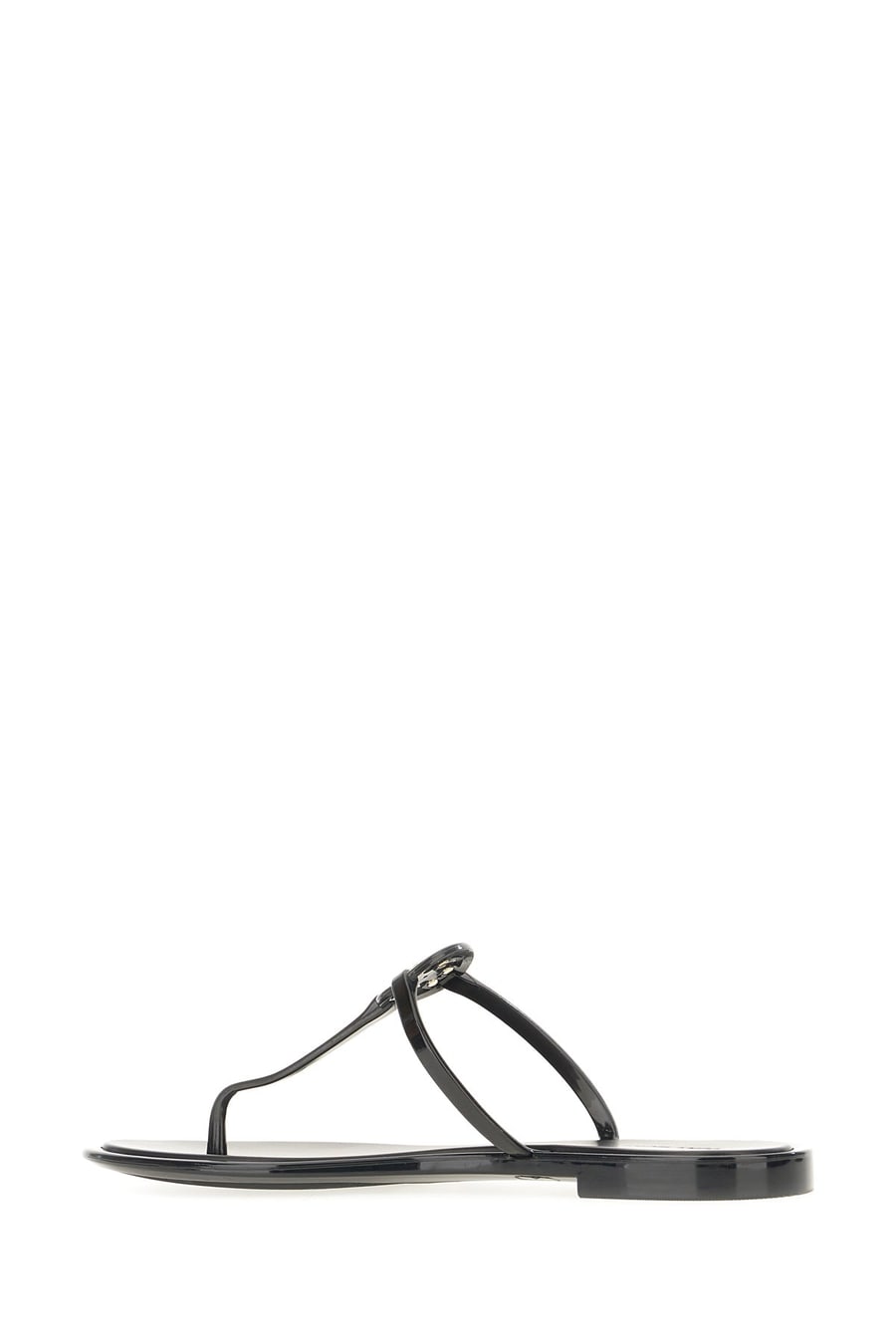 Tory Burch Slippers infradito Mini Miller in gomma nera, view 3