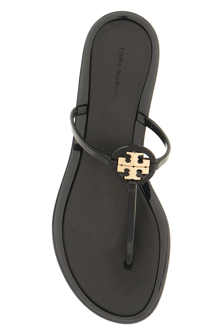 Tory Burch Slippers infradito Mini Miller in gomma nera, view 4