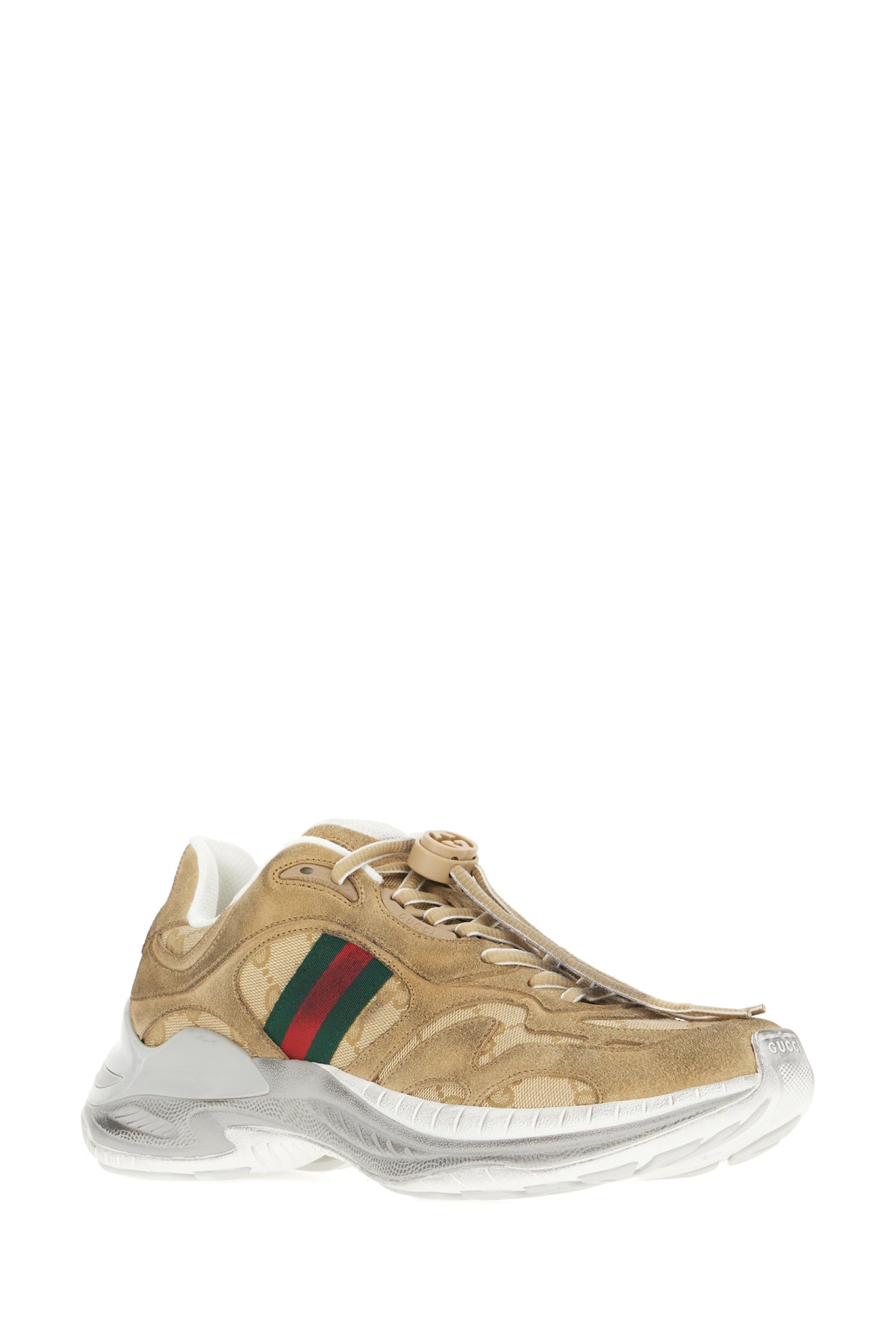 Gucci Sneakers 2.0 in pelle scamosciata cappuccino, view 2
