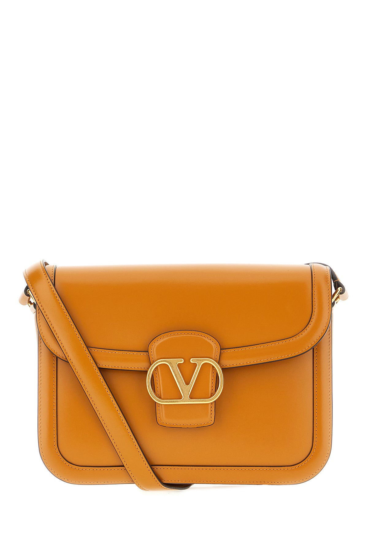 Valentino Garavani Borsa a tracolla 9TO5 in pelle caramello