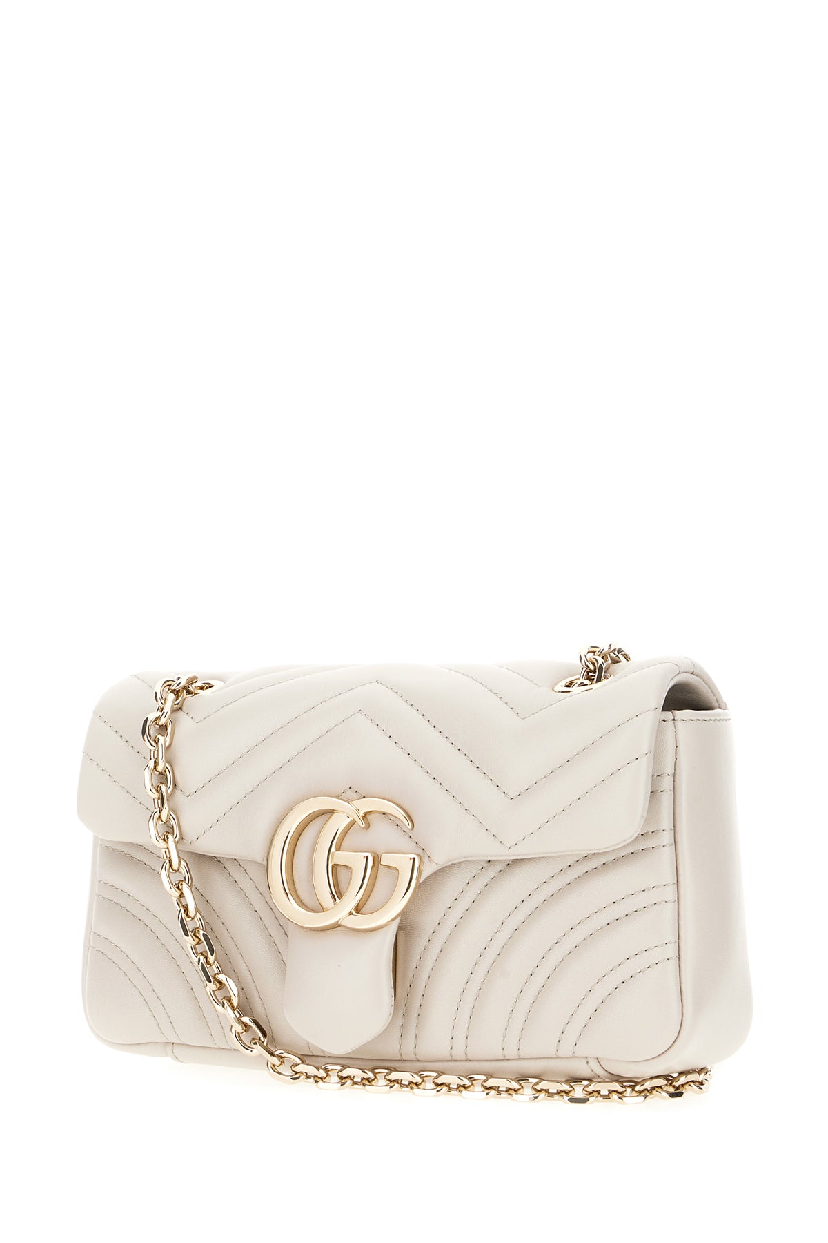 Gucci Borsa a spalla GG Marmont piccola in nappa gesso, view 2