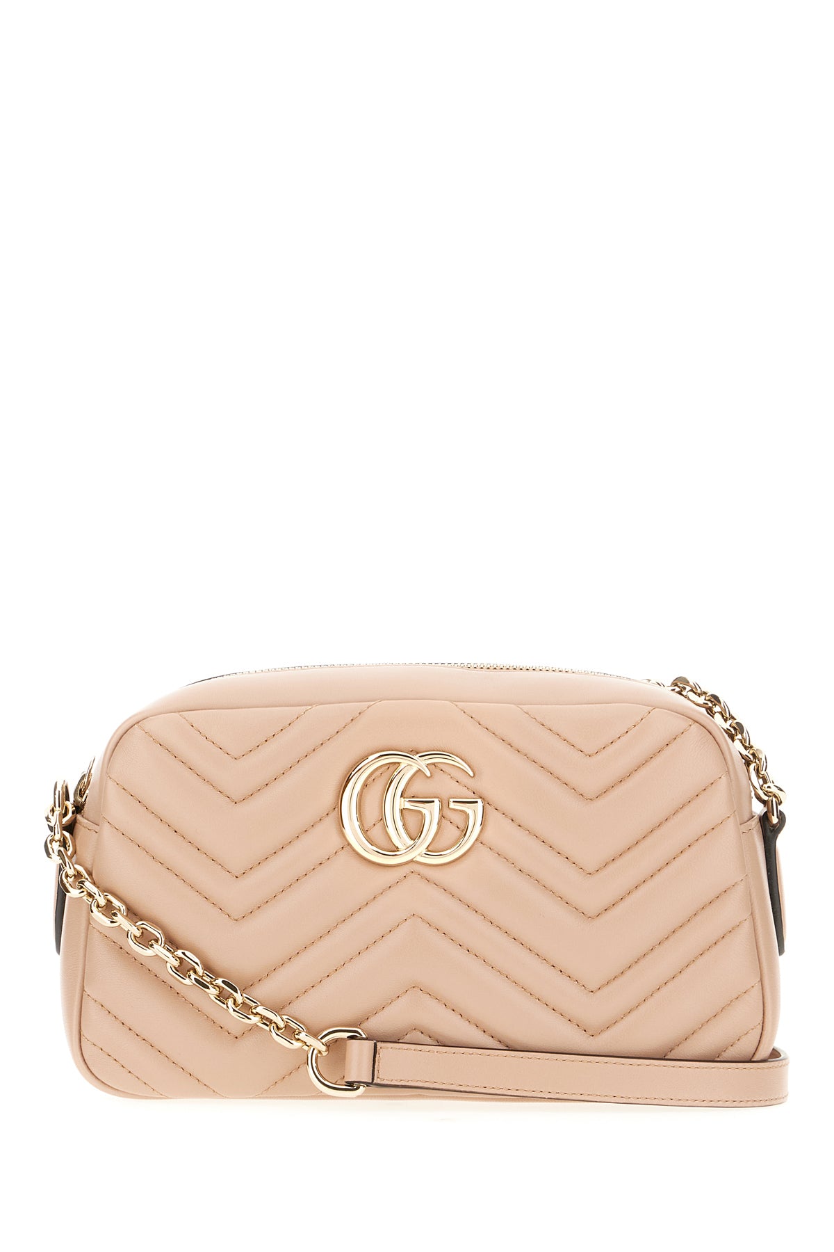 Gucci Borsa a tracolla GG Marmont in nappa rosa cipria