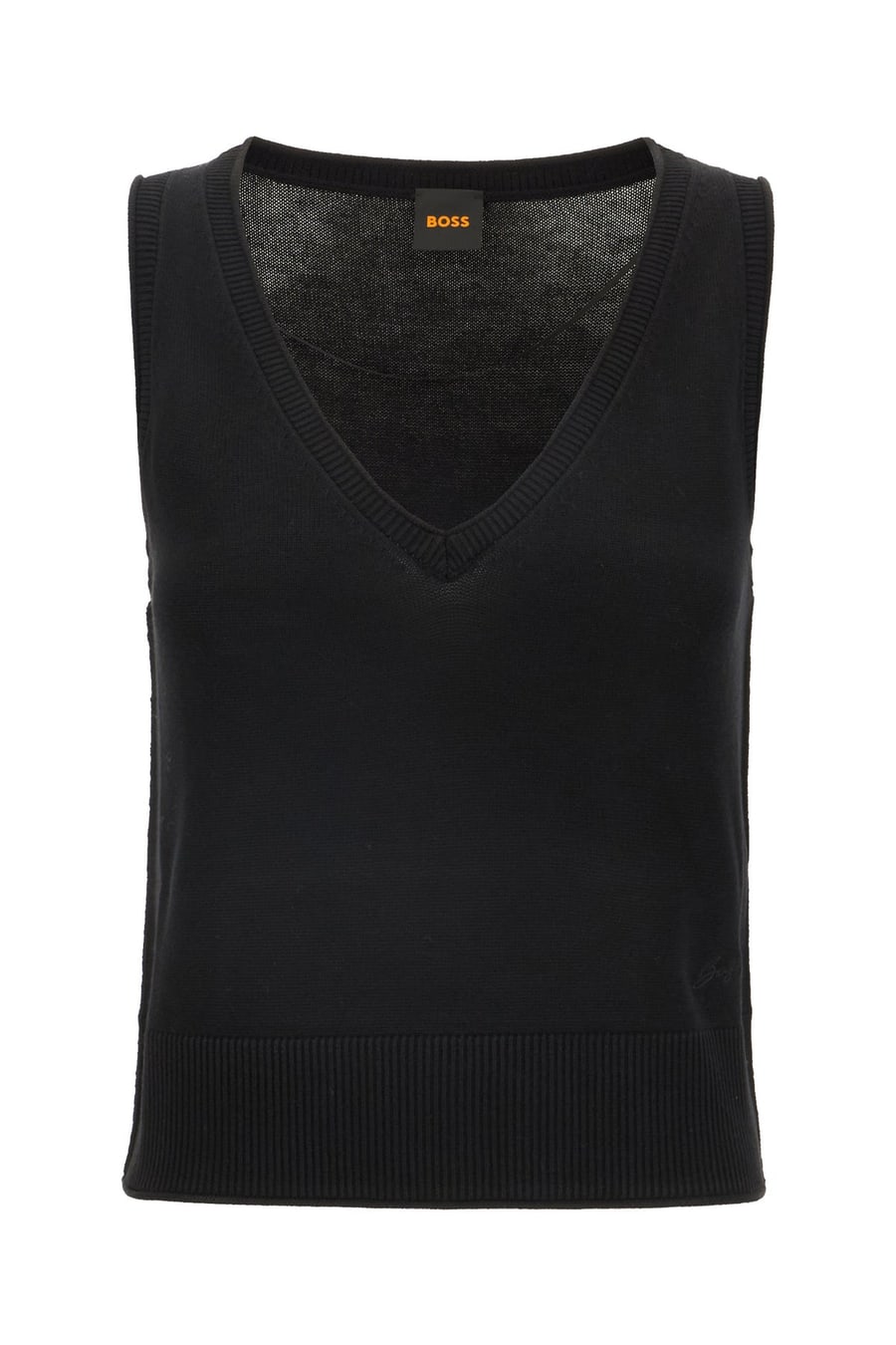 HUGO BOSS Top in misto viscosa nera