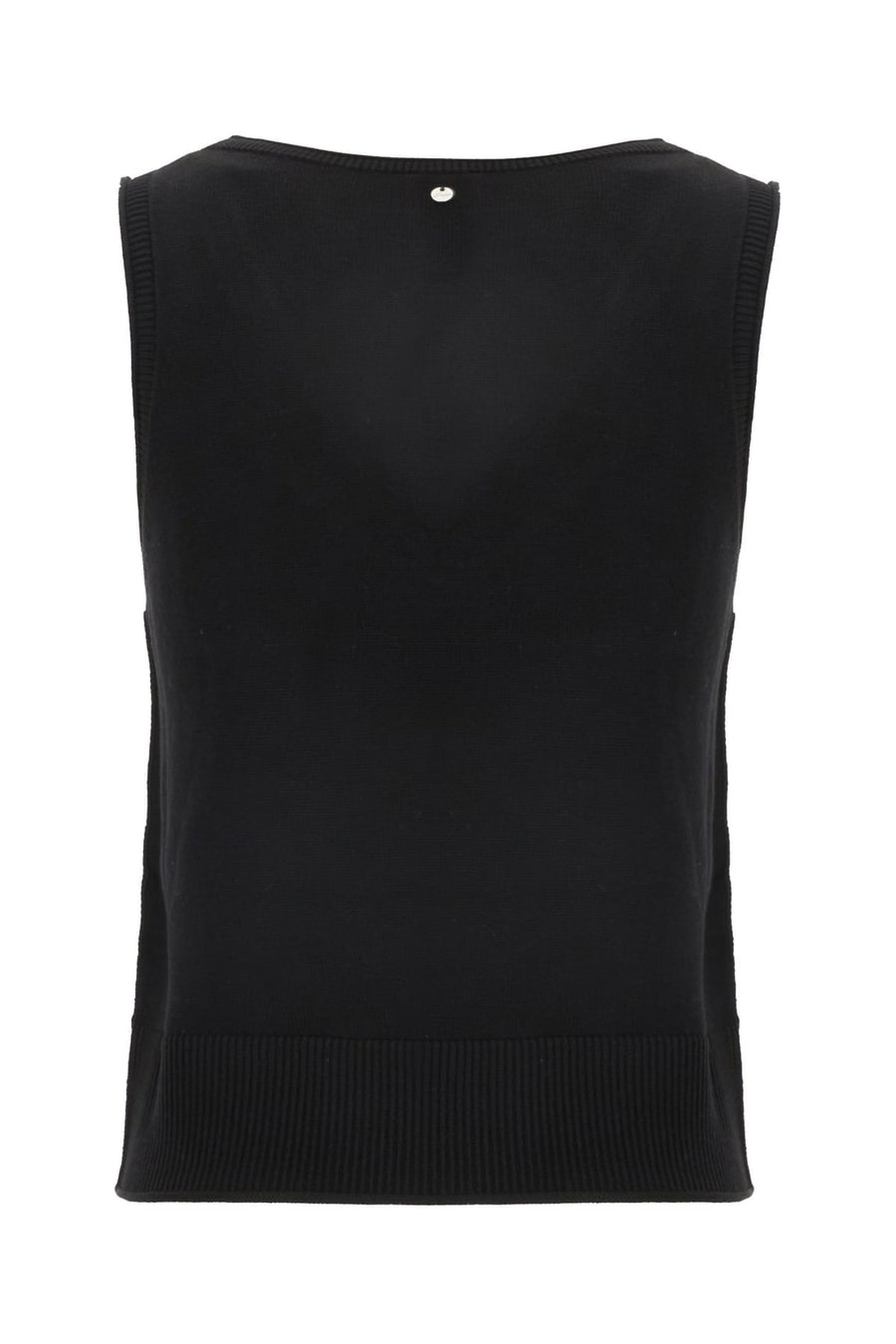 HUGO BOSS Top in misto viscosa nera, view 2