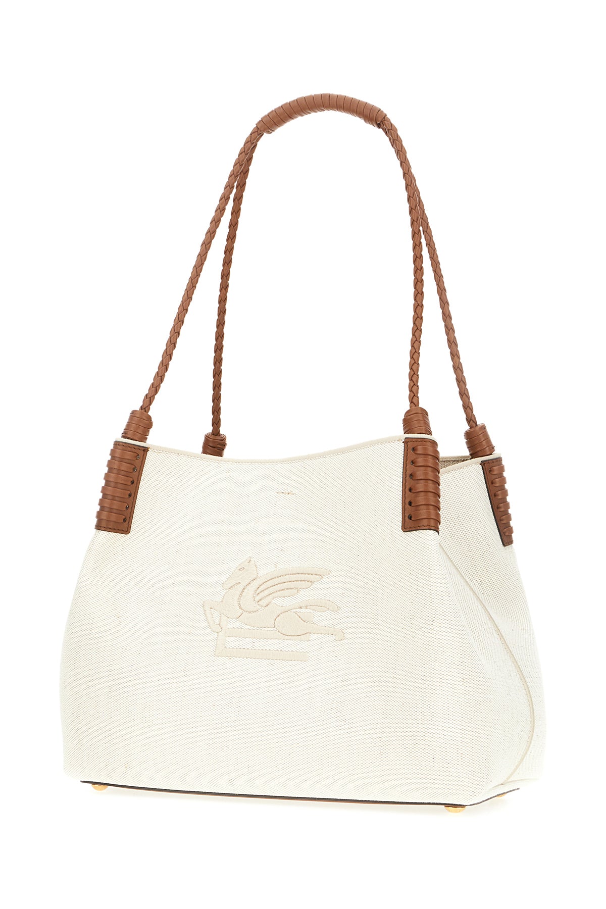Etro Borsa a spalla Libra media in tela gesso, view 2