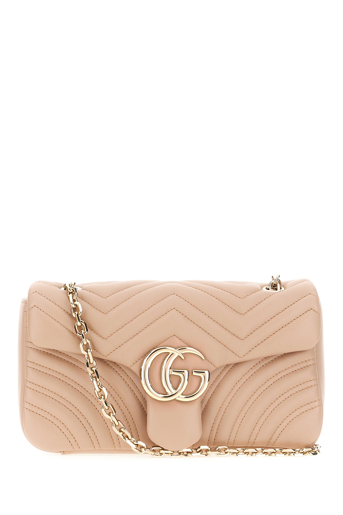 Gucci Borsa a spalla GG Marmont media in nappa rosa