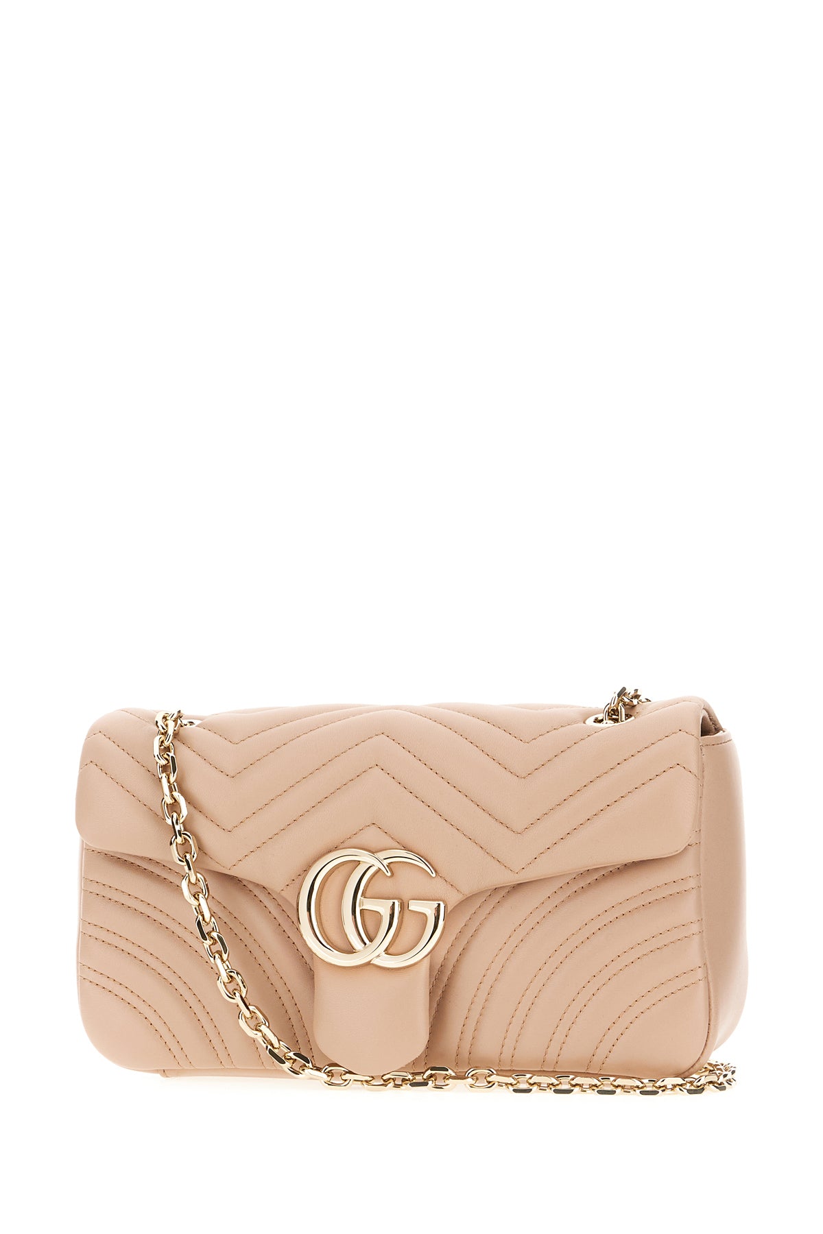 Gucci Borsa a spalla GG Marmont media in nappa rosa, view 2