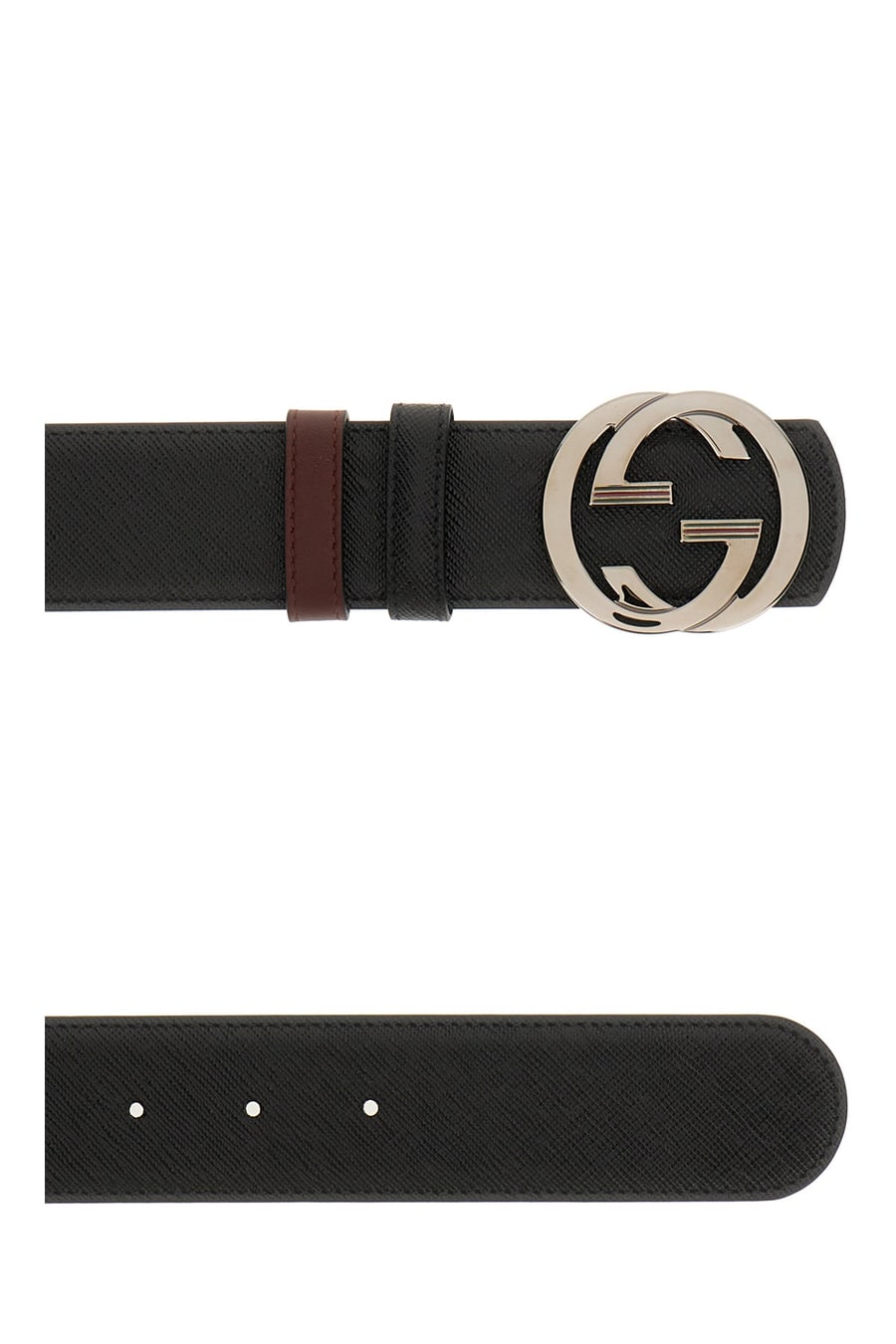 Gucci Cintura reversibile in pelle nera, view 2