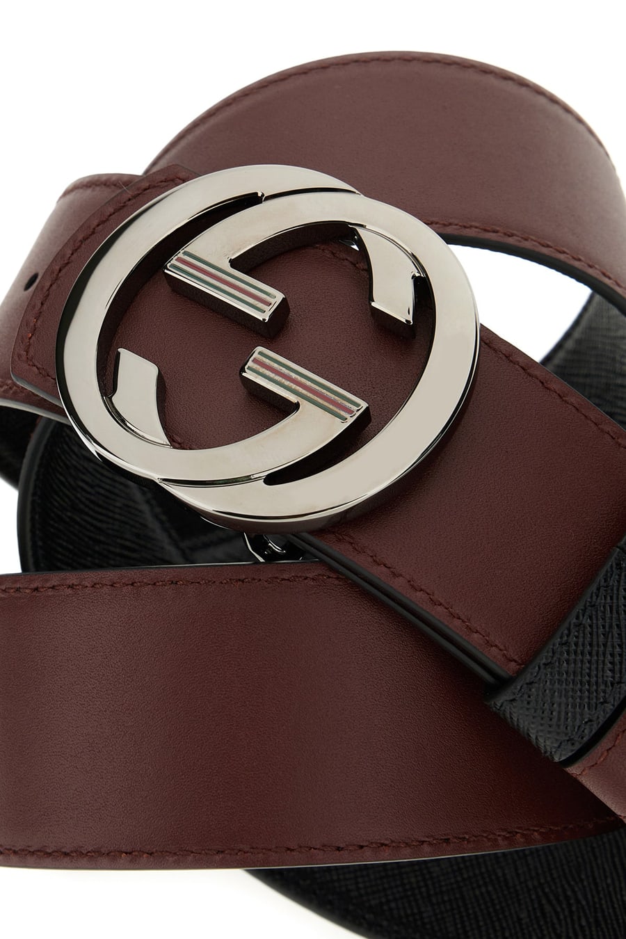 Gucci Cintura reversibile in pelle nera, view 3