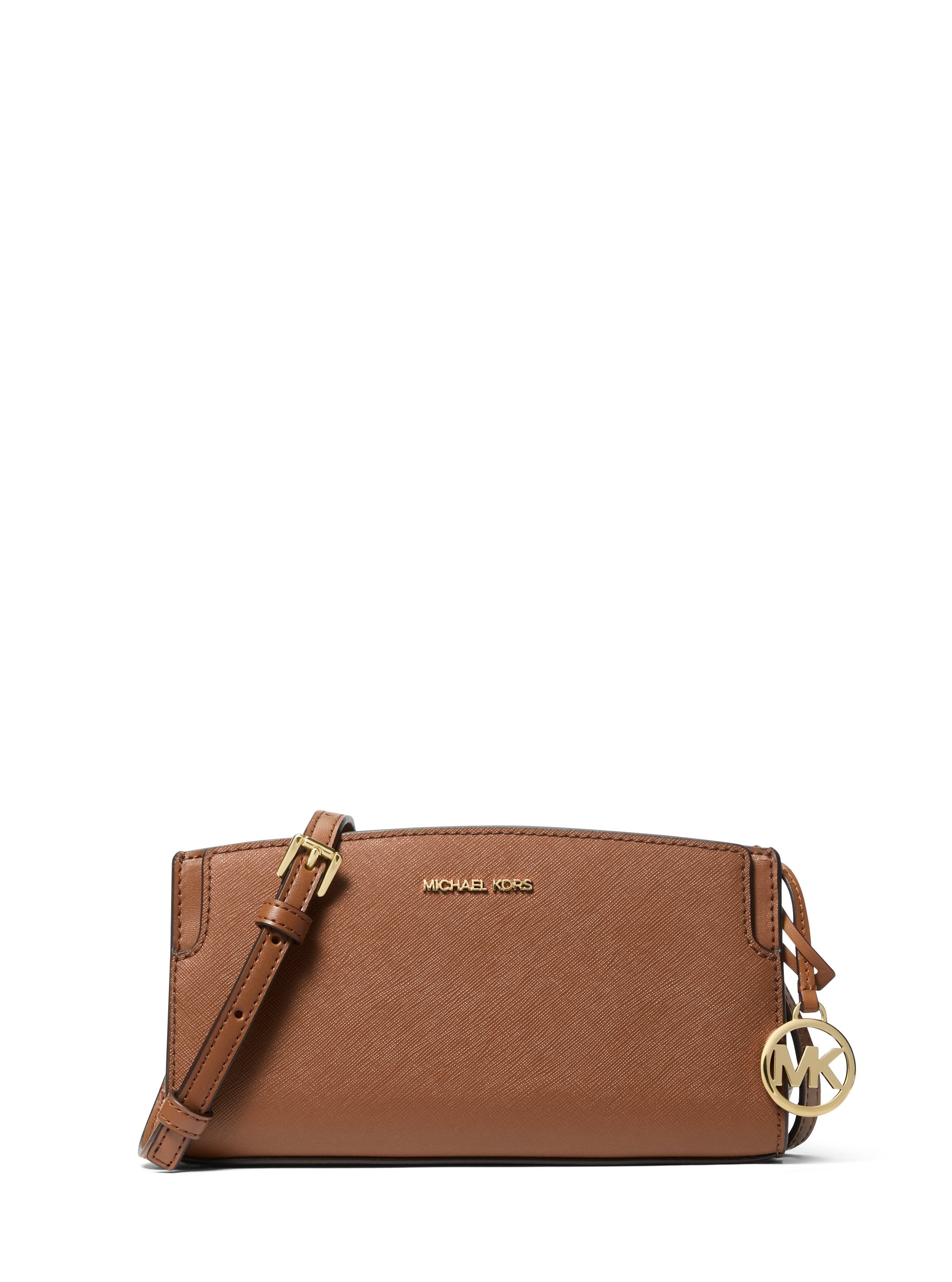 MICHAEL KORS Borsa a tracolla Becca piccola in pelle Saffiano color cuoio