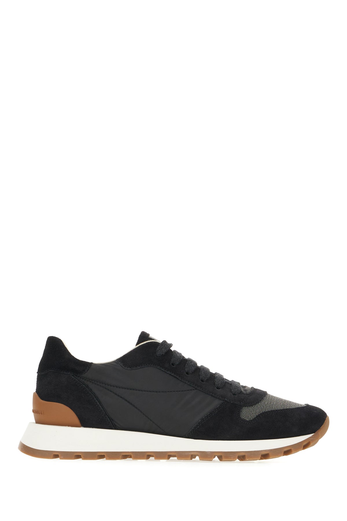 Brunello Cucinelli Sneakers nere in pelle scamosciata e nylon